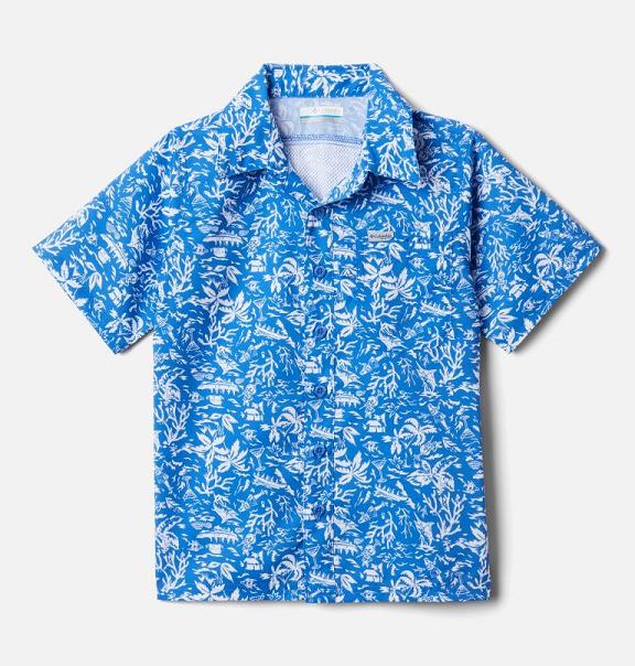 Columbia PFG Slack Tide Shirts Blue For Boys NZ60982 New Zealand